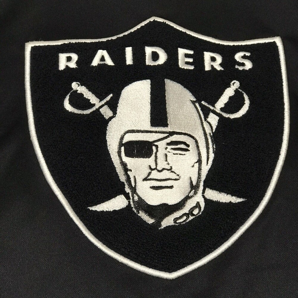 NFL Raiders Mesh Lined Track Jacket Size 2XL Black - Picture 8 of 8